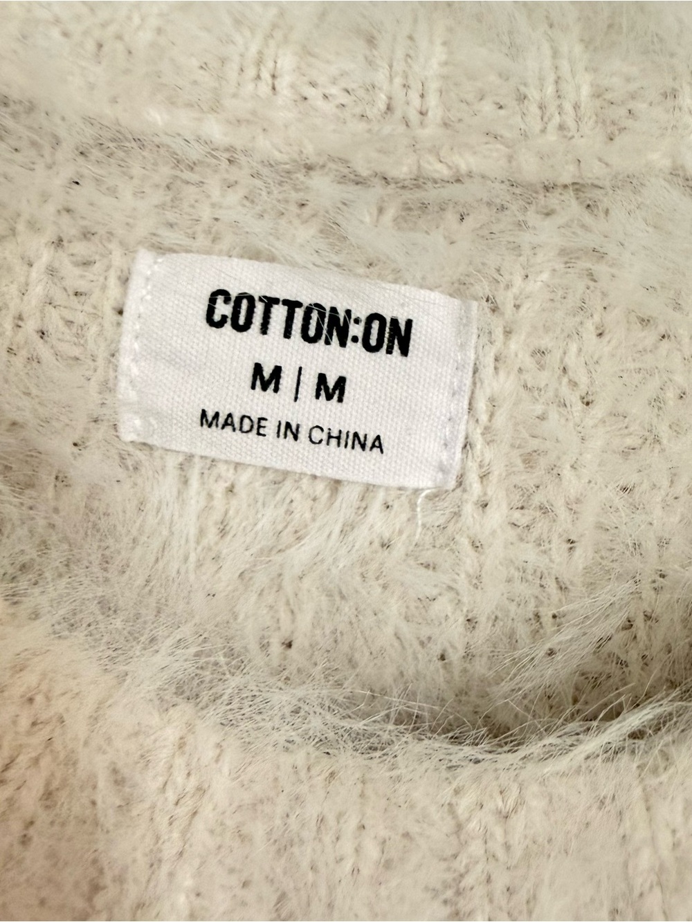 Cotton On Ivory Fuzzy Crewneck Sweater - Picture 3 of 3